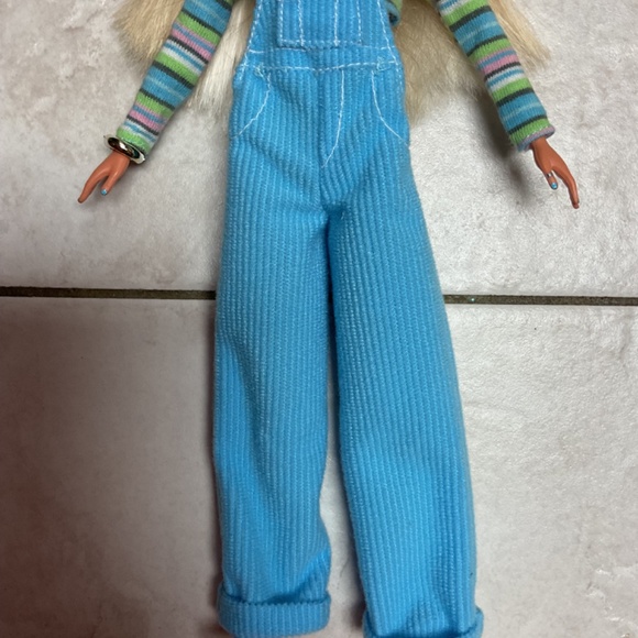 Barbie Cool Blue Corduroy Overalls Hat 90s - Picture 3 of 7